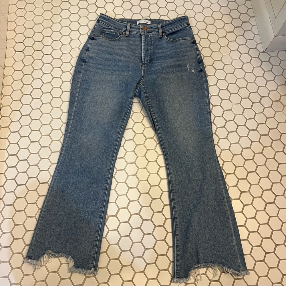 Loft Curvy High Waisted Flare Crop Jeans